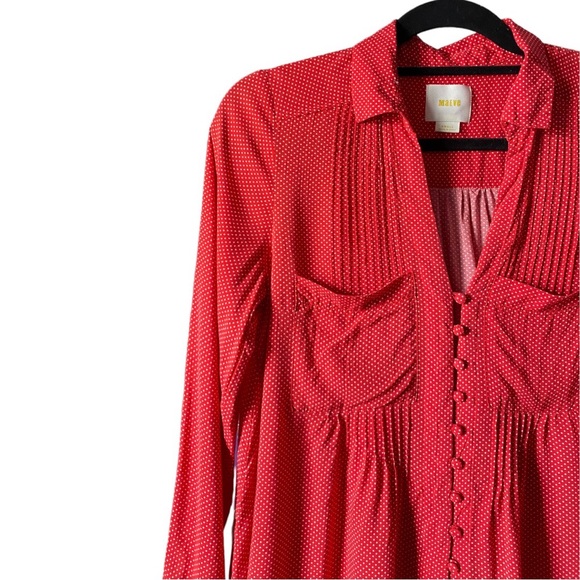 Maeve | Matilda Red & White Polka Dot Tunic Blouse - Picture 3 of 11